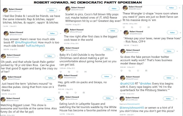 100418 Robert Howard Tweets - NC Dem Party Spox - NC DEMS